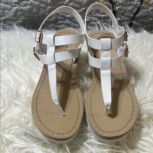 Journee Collection White Strappy Sandals